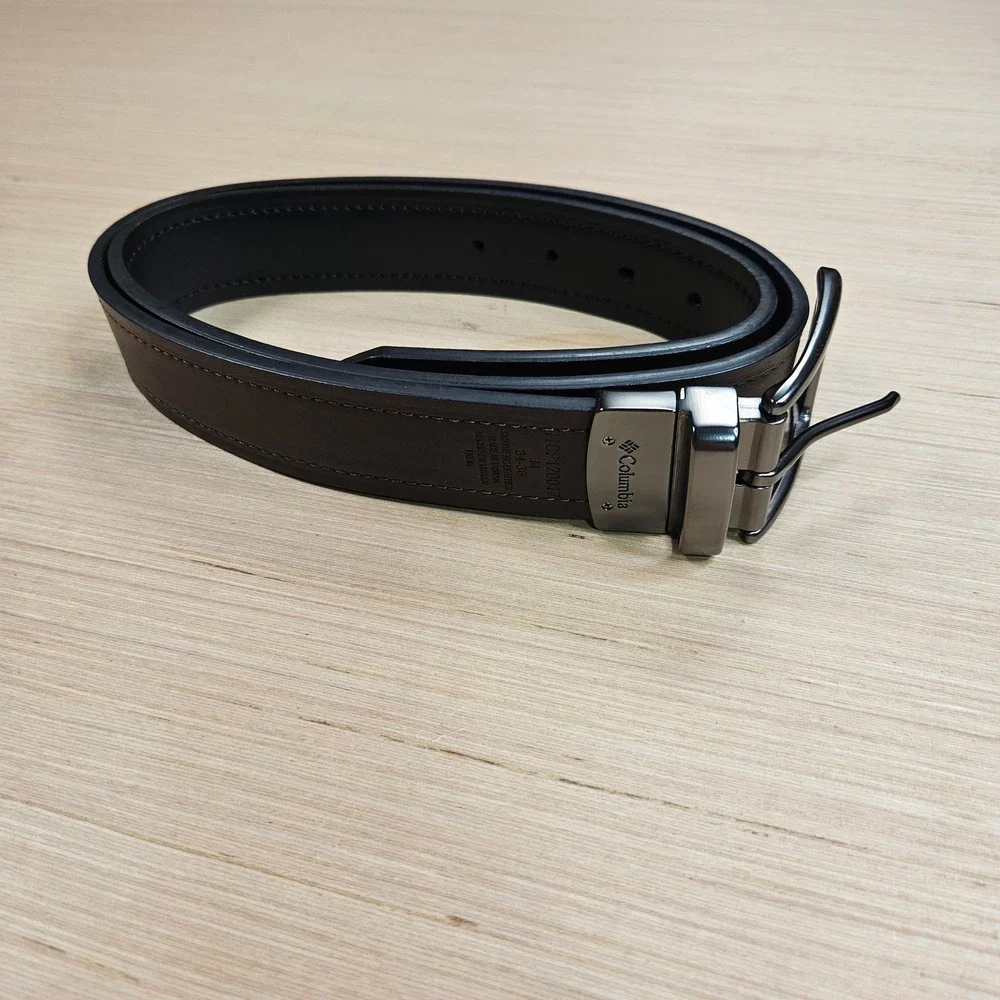Columbia Belt Men M 34-36 Brown Reversible Synthetic Leather Outdoor 11CP120017